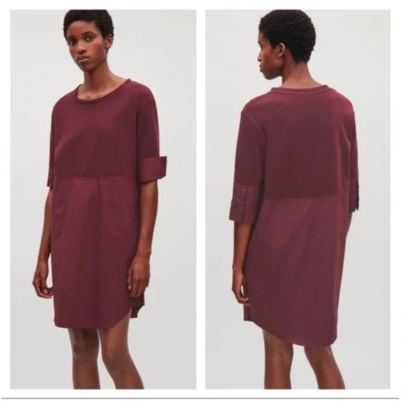 Cos burgundy dress deals